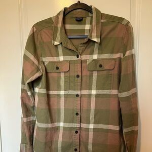 Patagonia Pink and Green Plaid Button Down